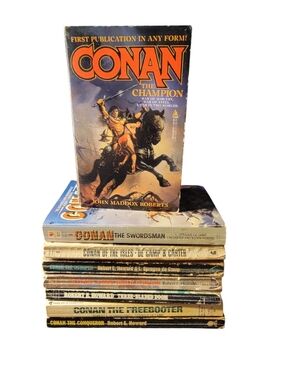 (8) Vintage 1970s-80s Conan Paperback Book Lot.
